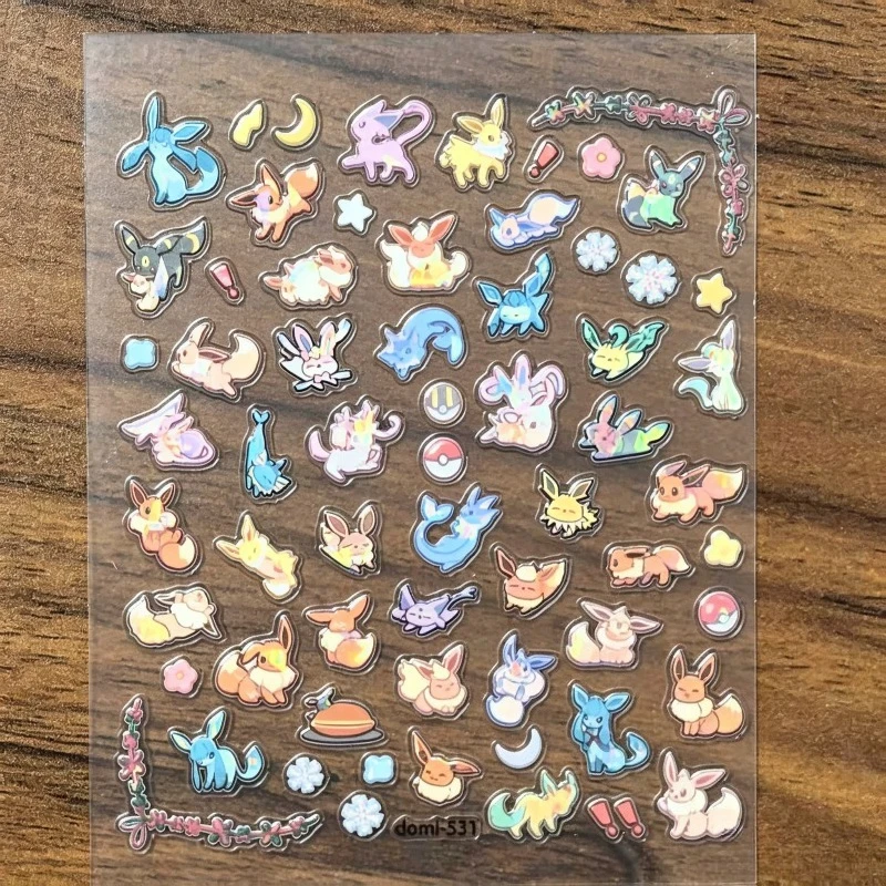 Pokemon Eevee Evolution Stickers Glaceon Leafeon Sylveon Umbreon Espeon Vaporeon Jolteon Flareon Anime Toys for Kids Scrapbook - view 5