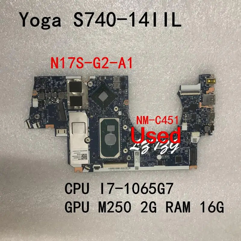 

Used For Lenovo ideapad Yoga S740-14IIL Laptop Motherboard mainboard CPU I7-1065G7 GPU M250 2G RAM 16G FRU 5B20S42904