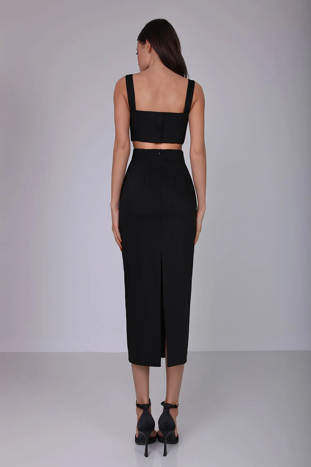 Temperament Jersey Straight Spaghetti Straps Evening Dress High Quality Tea Length Back Slit فساتين سهره نسائيه فخمة image 2