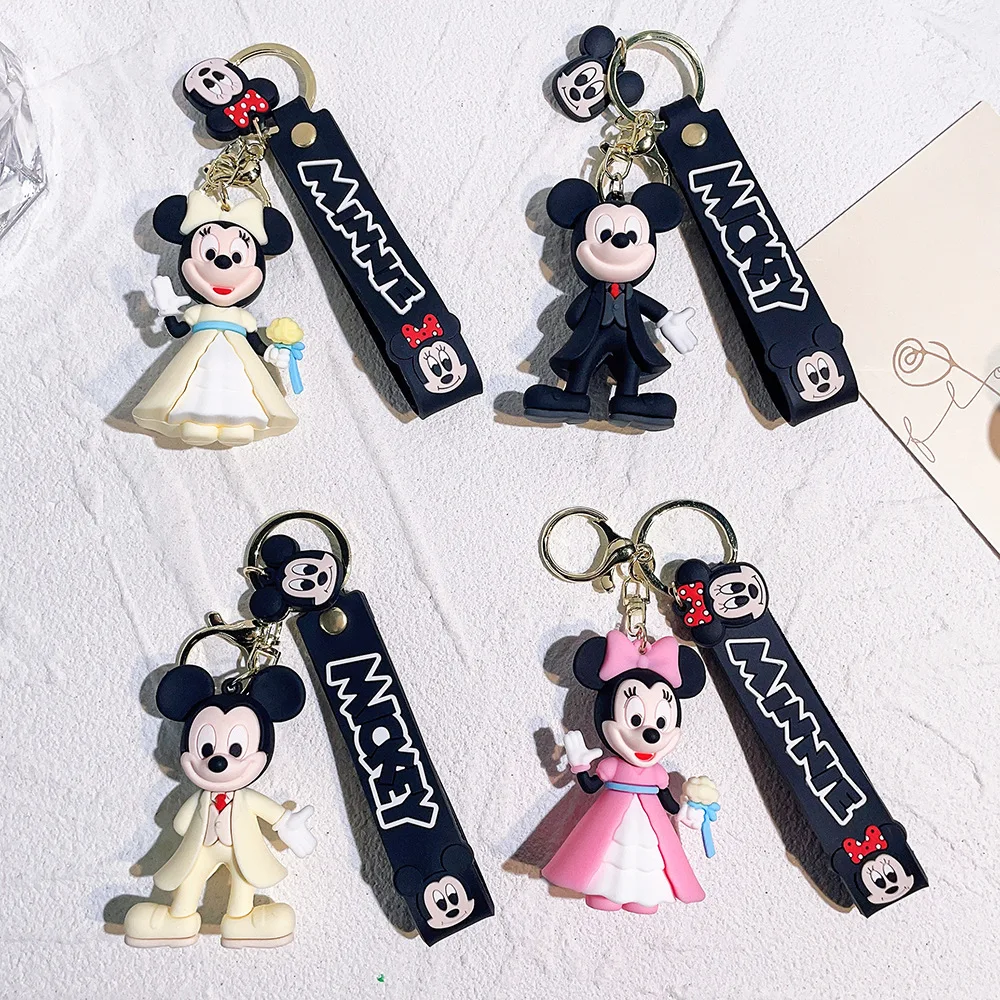 Disney Mickey Mouse Pendant Keychain Kawaii Mickey Minnie Cosplay Anime Keychain On Bags Sweet Girls Keychains Birthday Gifts