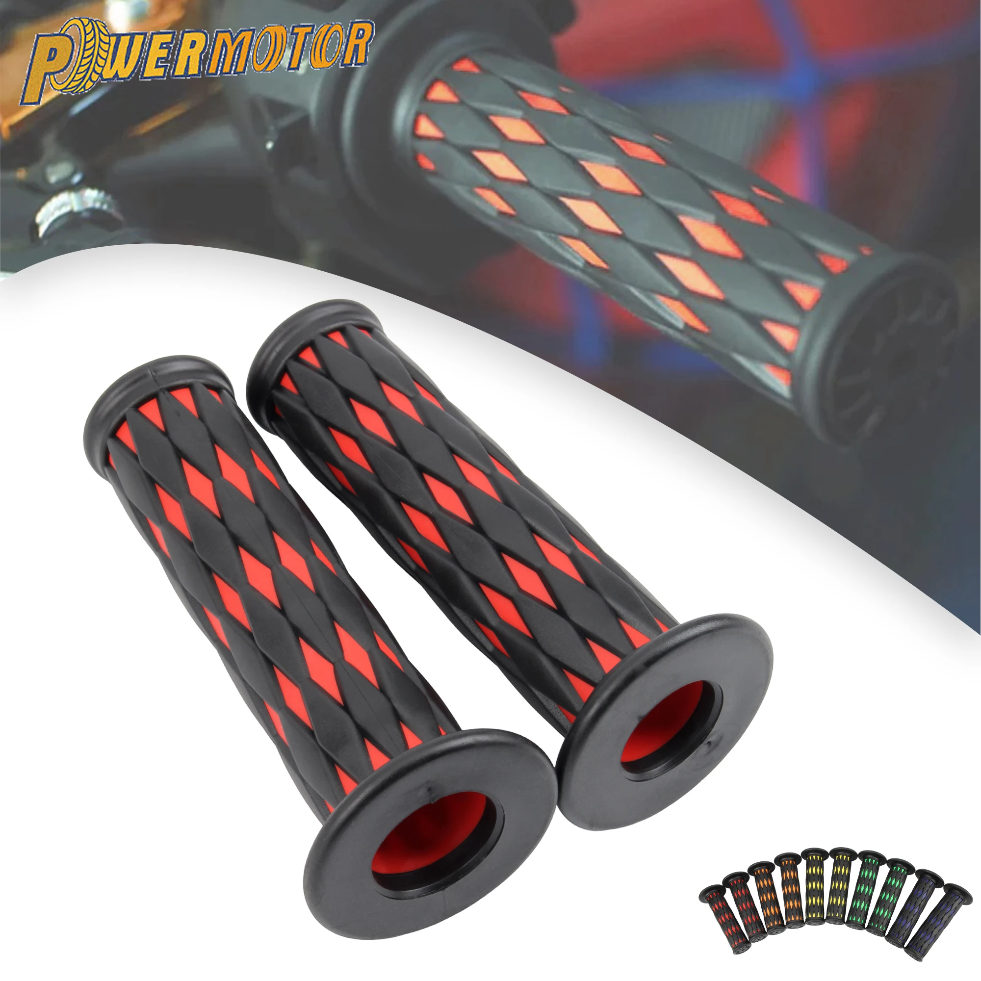 

Универсальные мотоциклетные ручки 7/8 "22 мм, резиновая крышка ручки, противоскользящая решетка, ручки для велосипеда, эндуро, мотокросса, скутеры, запчасти