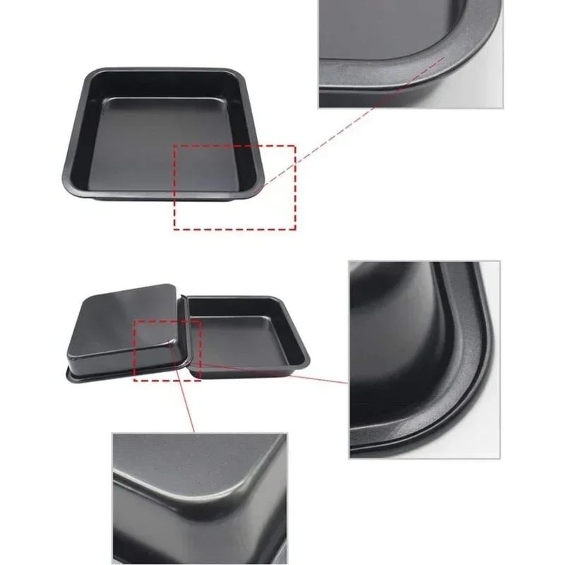 1PC  Nonstick Pans Square Cake Pan Metal Bread Baking Mold Microwave Oven Baking Tray Bakeware Kitchen Accessories Tool