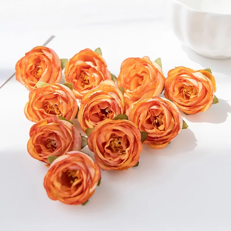 5/10 Stück Künstliche Blumen Hochzeitskranz Heimdekoration Festtagsgirlande Garten DIY Scrapbook Süßigkeitenbox Künstliche Seidenrosen – Detail 7