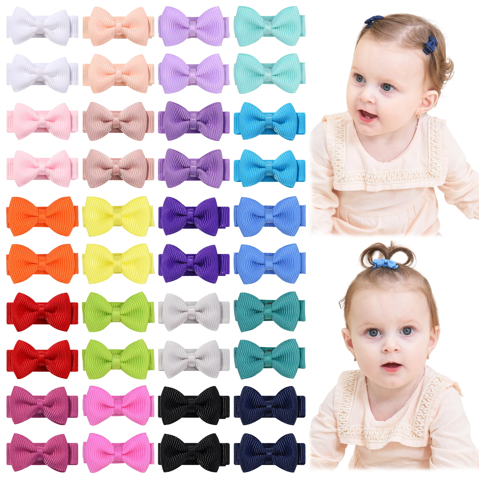 

1pcs Cute Mini Ribbon Hair Bows Clip for Baby Girls 1.4'' Colorful Bowbots Bangs Hairgrips Headwear Kids Hair Claw Accessories