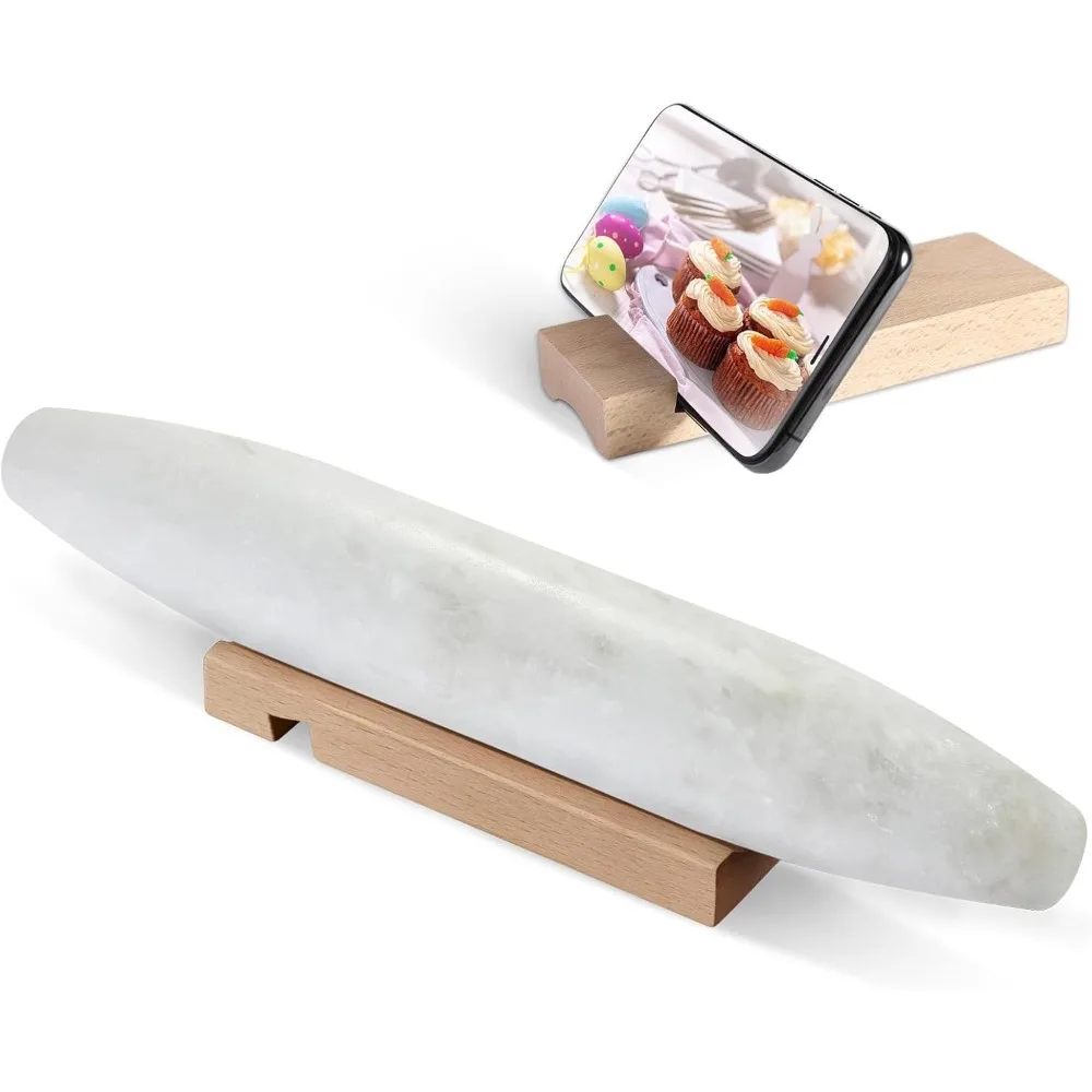 

african natural marble french rolling pin, 12inch non-stick rolling pin for baking, dough roller for pasta, dumpling, fondant,