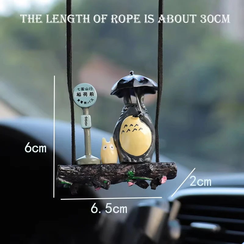 Paraguas de Anime Totoro, accesorios para coche, accesorios para espejo retrovisor, decoraciones de dibujos animados, lindo Interior del coche, regalo de vacaciones para niña