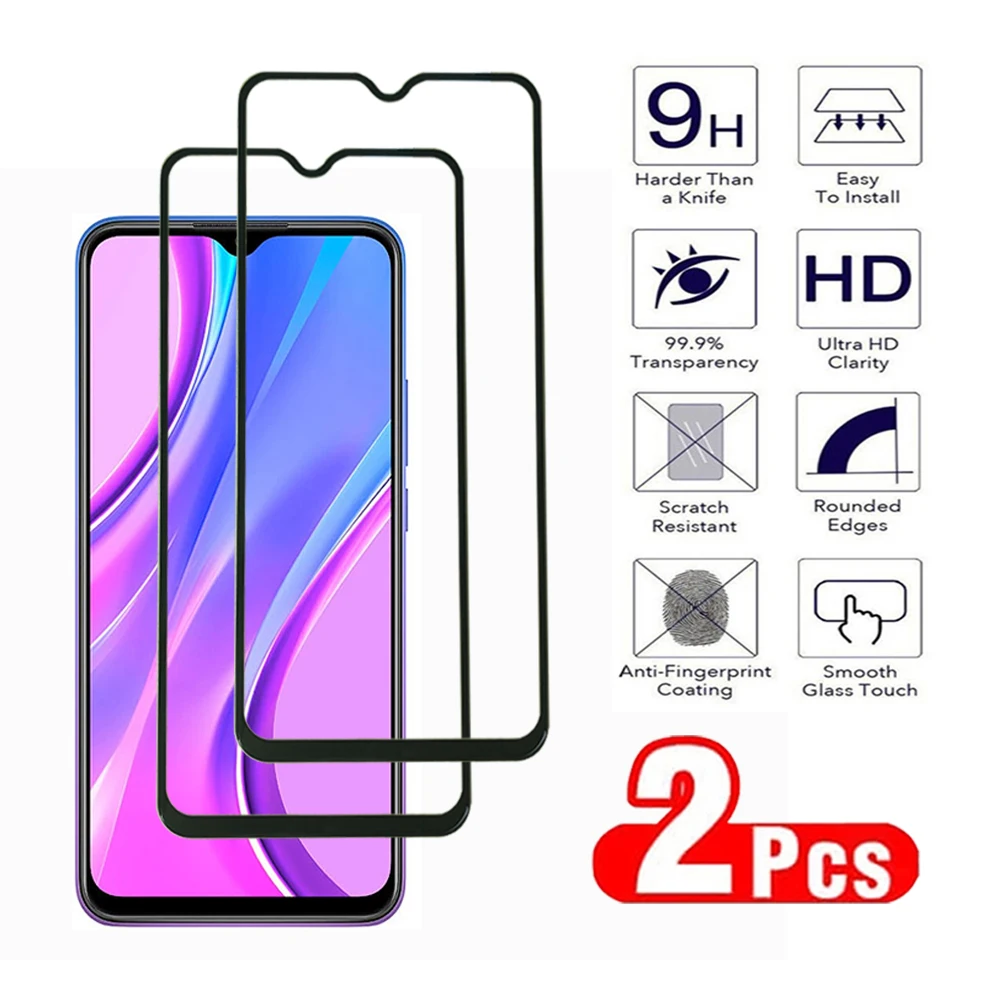 2Pcs Clear Tempered Glass For Xiaomi Redmi Note 8 9 Pro Max 9S 8T 9T Screen Protector For Redmi 8A 9A 9T 9C NFC A1 A2 Plus Film