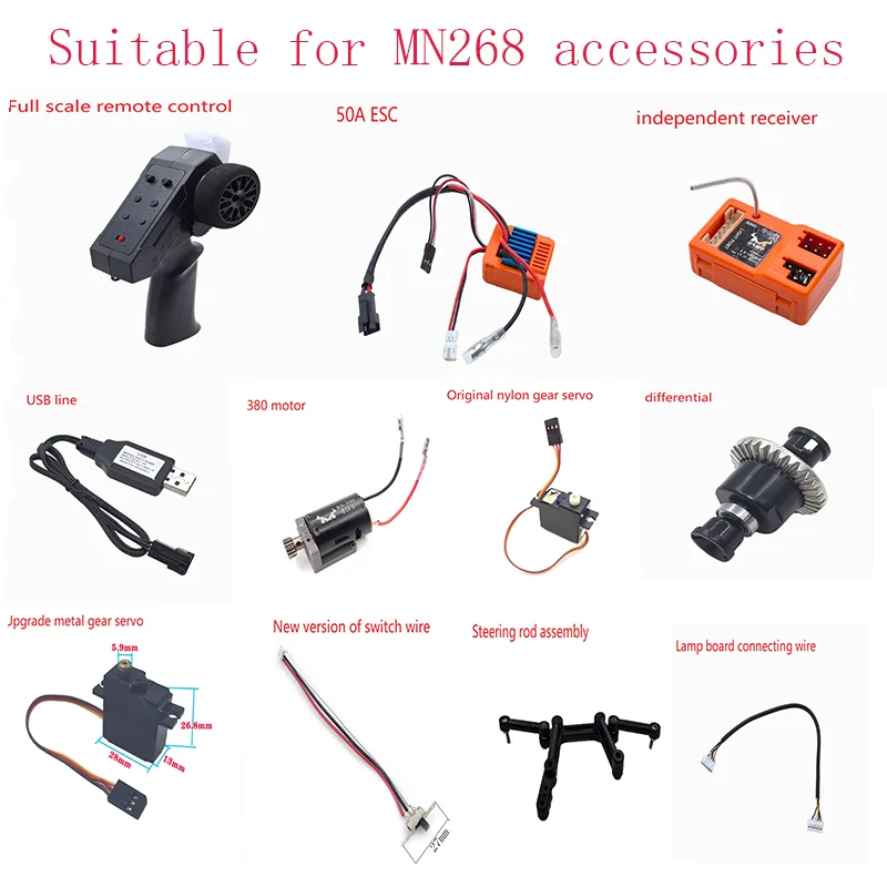 MN MN268 remote control car drift racing RC gyroscope original factory electrically adjustable independent receiver accessories