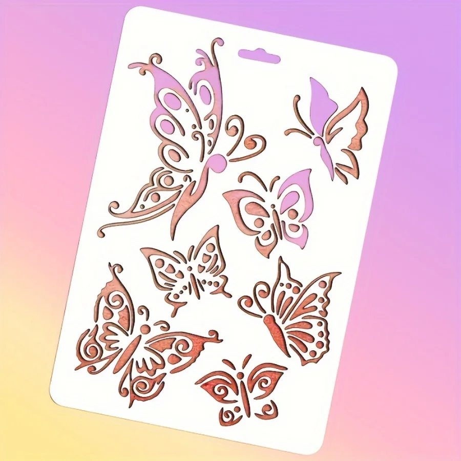 PET Butterfly Drawing Stencil Reusable DIY Airbrush Template