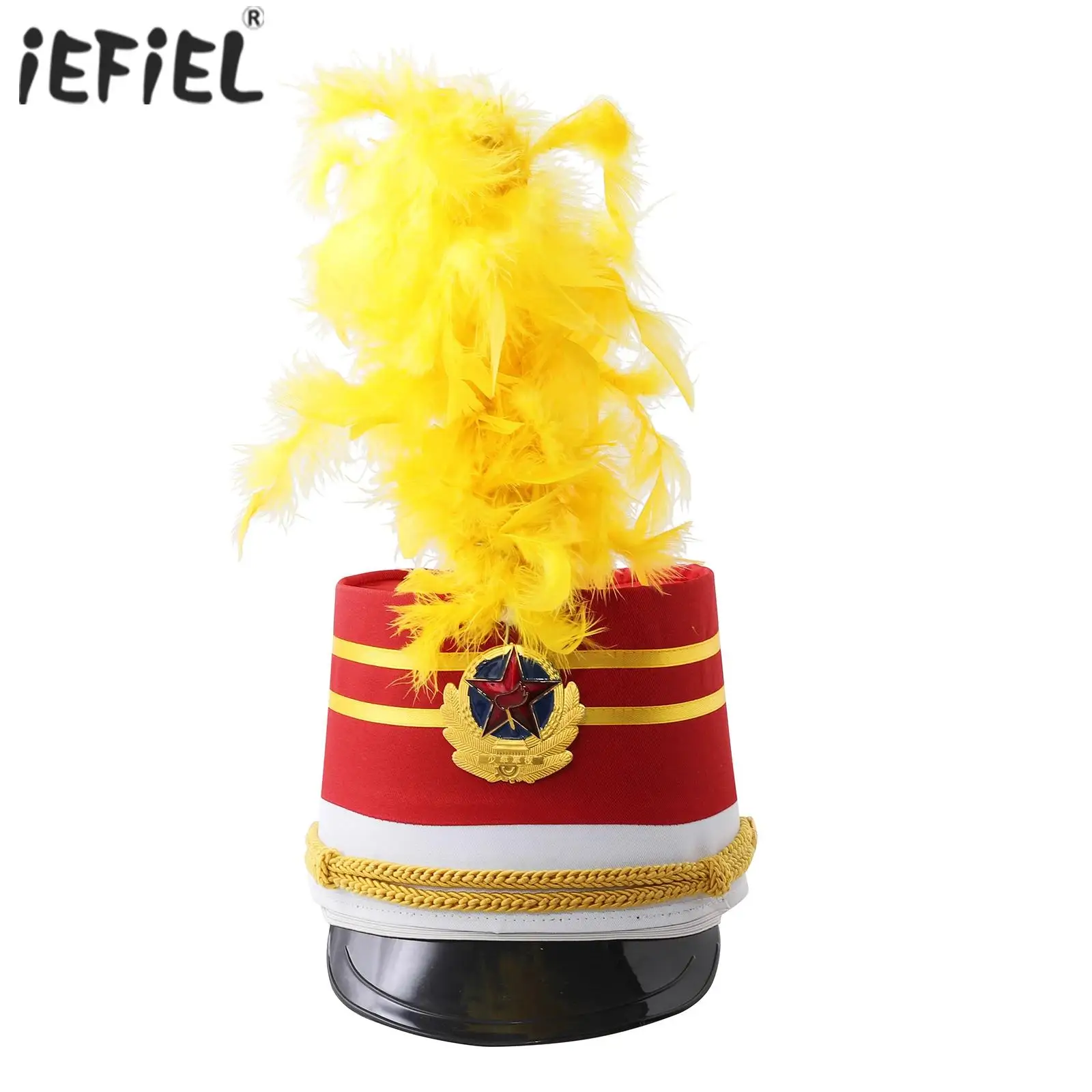 Children Stylish Drum Band Hat Contrast Color Stage Performance Cosplay Cap Halloween Theme Party Circus Performance Accessories