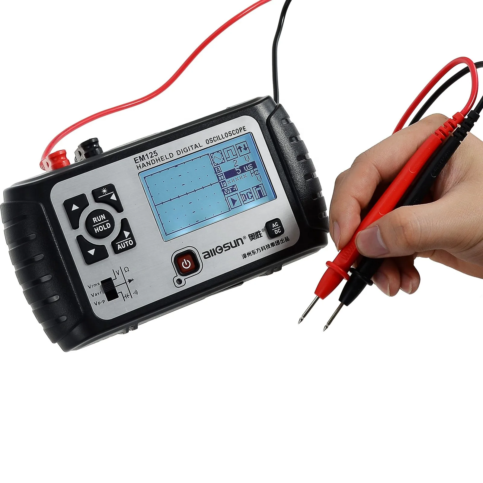 All-sun EM125 Handheld Digital Storage Oscilloscope 25MHz 100M Sa/s Scope Meter with LED backlight stock in US