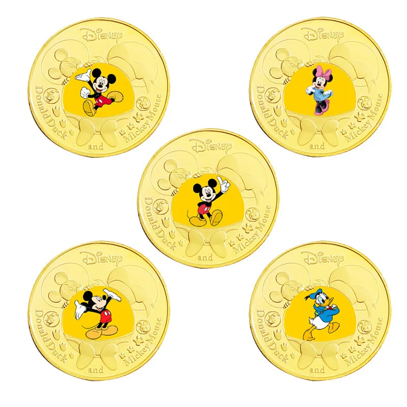 

Новая коллекция памятных монет в стиле аниме «Дисней», коллекция Микки Маус и Дональд Дак, серия, Золотая монета с Минни Маус, подарок на день рождения