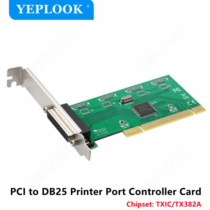 PCI to DB25 25Pin Parallel Port LPT Printer PCI to Parallel Expansion Card Adapter Controller Chipset TXIC/TX382A for Desktop PC