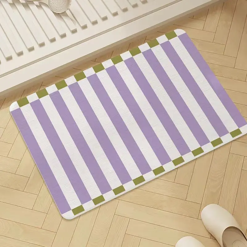 American style bathroom absorbent quick drying diatomaceous earth material anti slip and anti fouling floor mat
