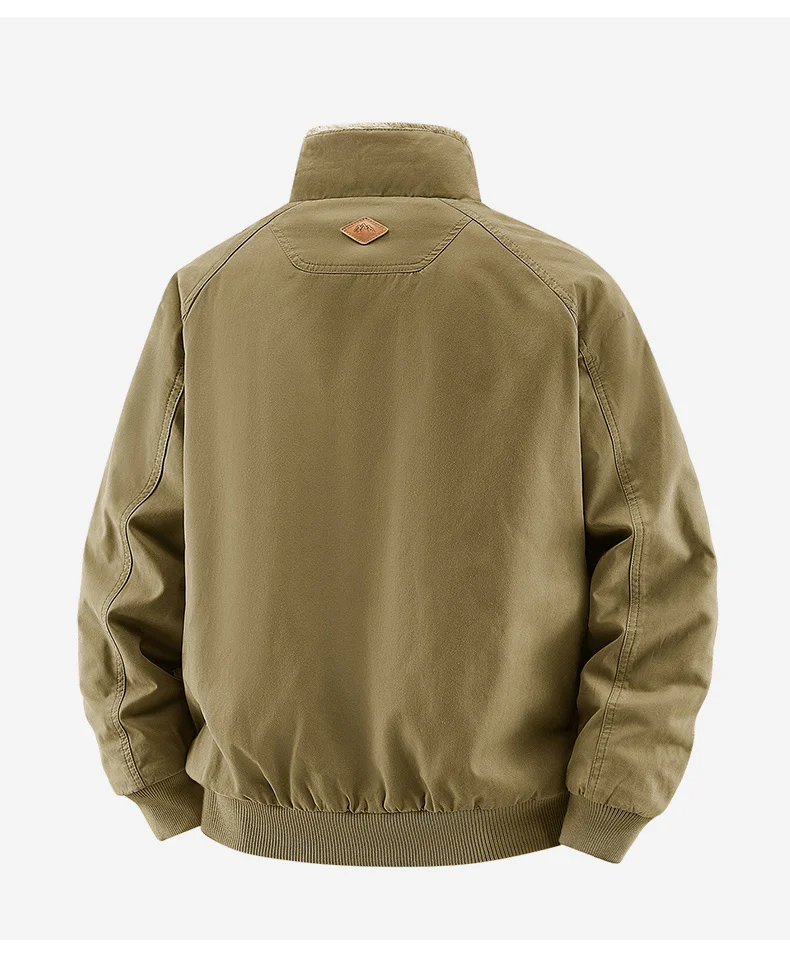 Men's Thick Padded Reversible Cotton Jacket Fleece Lined Winter Warm Casual Bomber Outdoor Daily Outerwear Parkas 26620A