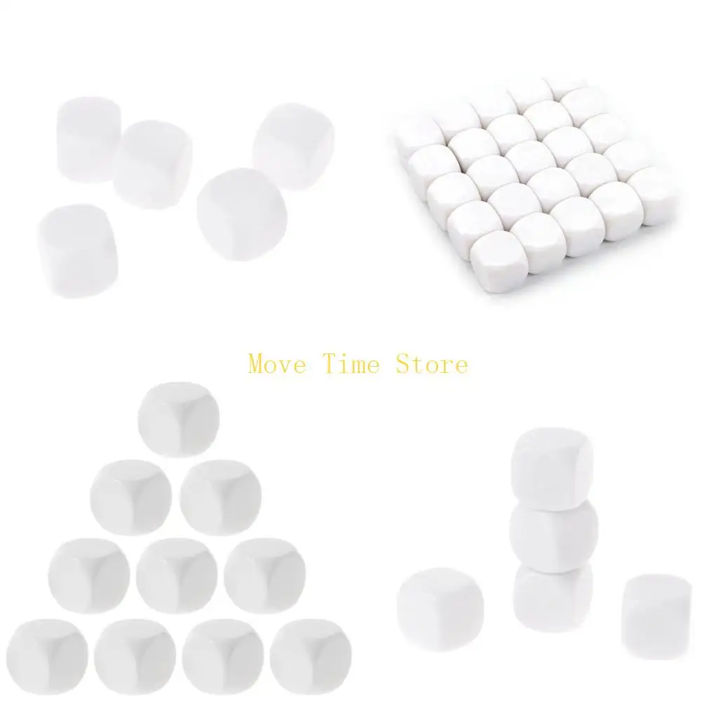 

92ME 6 Sided Acrylic White Dices for Club/Party/Family Board Game Accessories
