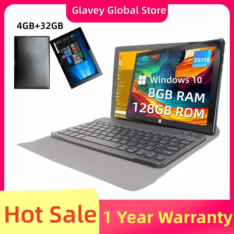 10.1 Inch AR10 Windows 10 Tablet PC 8GB RAM 128GB ROM Quad Core 64bit X5-Z8350 CPU 1920*1200IPS Dual Cameras 5000mAh