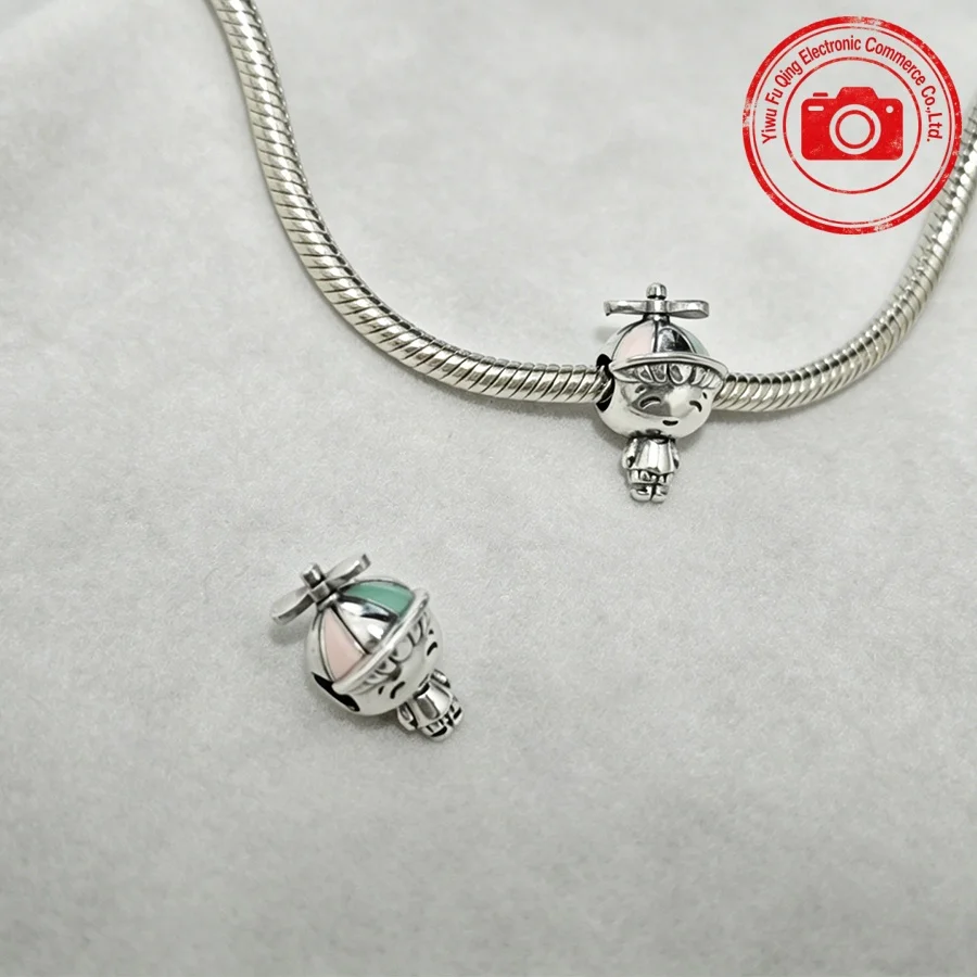 DIY Fashion Jewelry Gifts Little Girl & Boy Hot Air Balloon Pink Cupcake Handwritten Family Charms Beads Fit Original Bracelets - view 3
