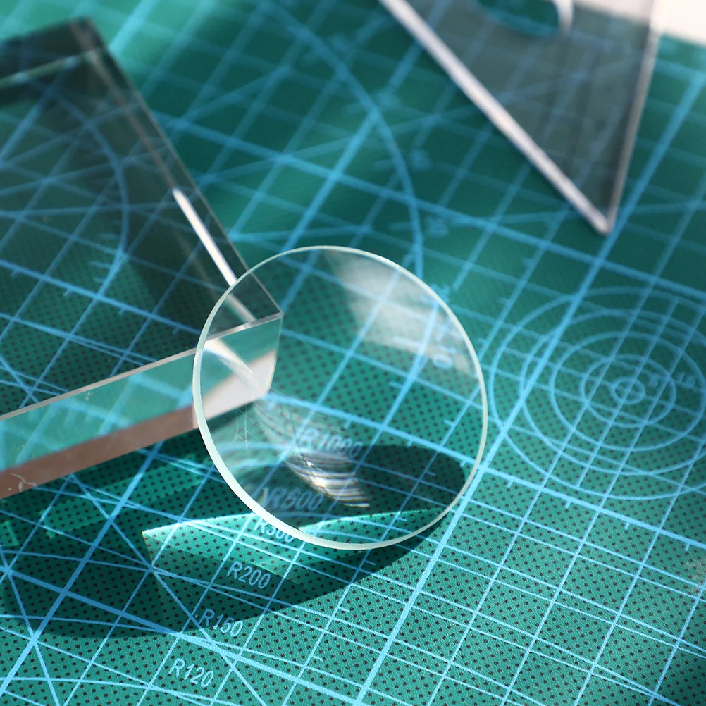 2Pcs Optical Convex Lens High Precision Glass Lenses for Physics Experiments Teaching Tools Science Projects Classroom