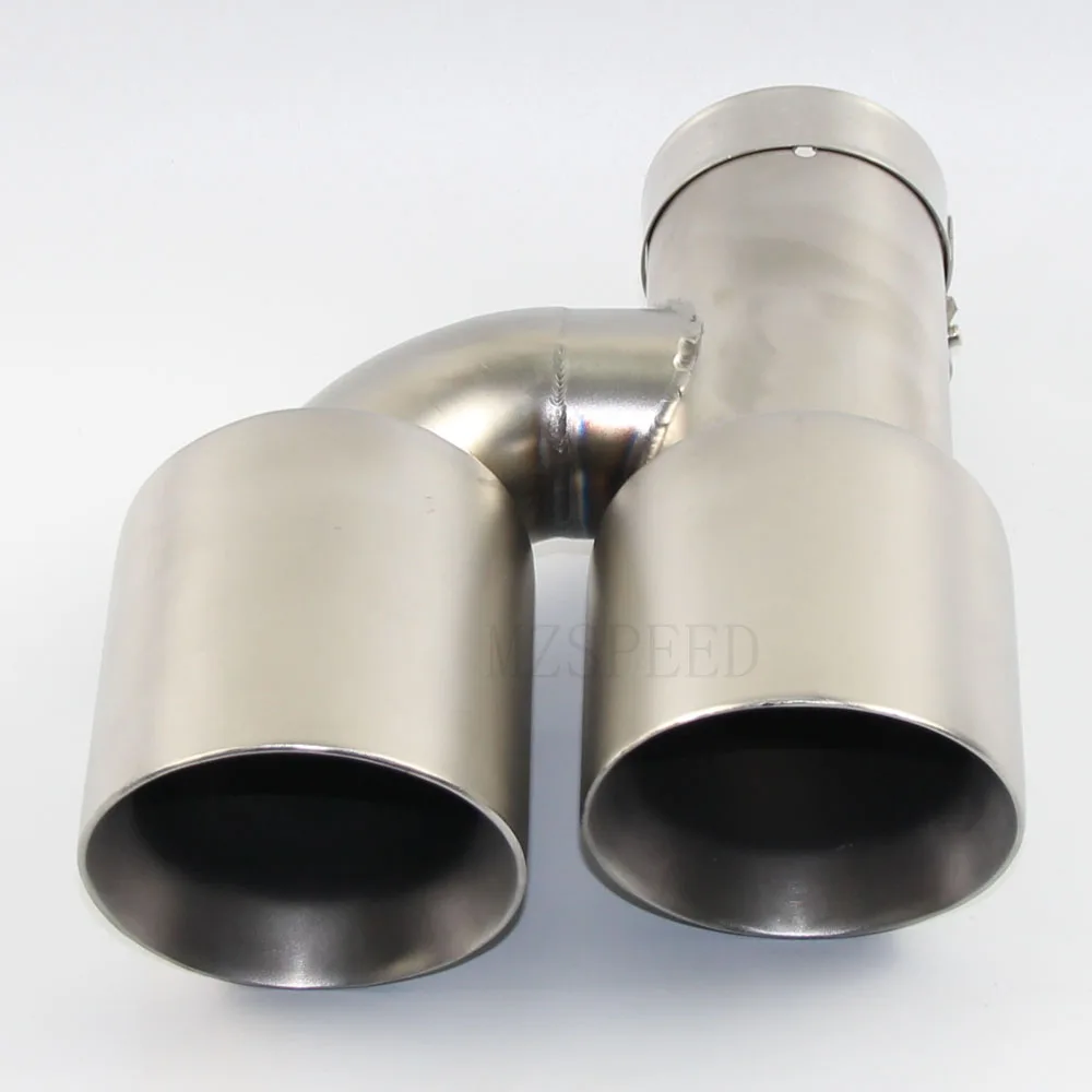 Car Accessories stainless steel and bright face without marked H-type double outlet straight edge exhaust pipe tailpipe