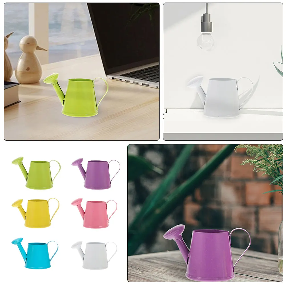 

12pcs Mini Watering Can Small Garden Kettle Indoor Plants Decor Jug Child White Pink Yellow Purple Green Blue 6 Colors Cute