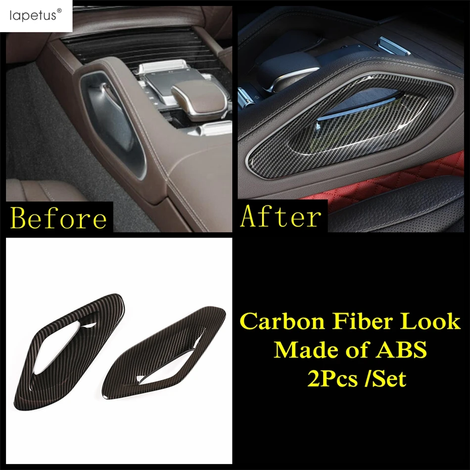 Center Console Gear shift Box Side Panel Cover Trim For Benz GLE GLS Class W167 V167 X167 2020 - 2022 Carbon Fiber Accessories