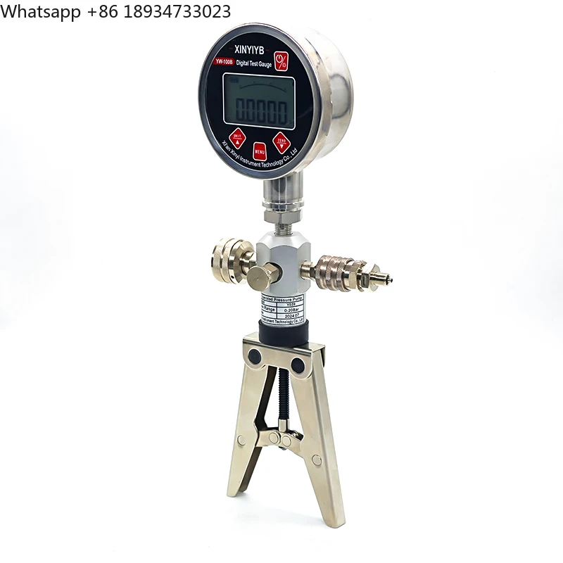 Manual Air Pump Handheld Gas Pressure Calibration Pump 20Bar with Digital Pressure Gauge Set