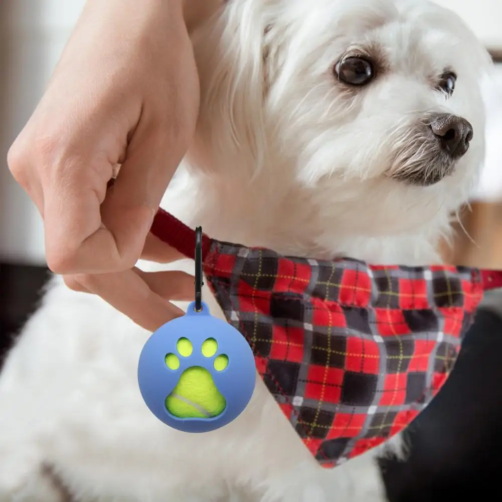 Dog Ball Holder Pet Paw Print Ball Holder Silicone Pet Ball Holder Durable Paw Print Design for Long-lasting Fun for Training