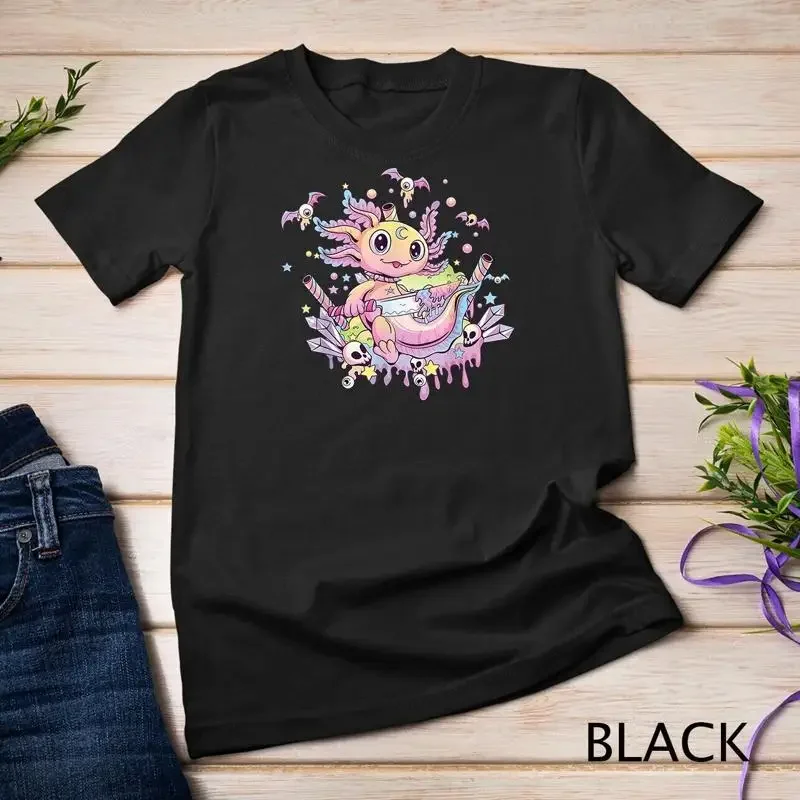 Pastel Goth Cute Creepy Axolotl Gothic Kawaii Menhera Wiccan Unisex T shirt
