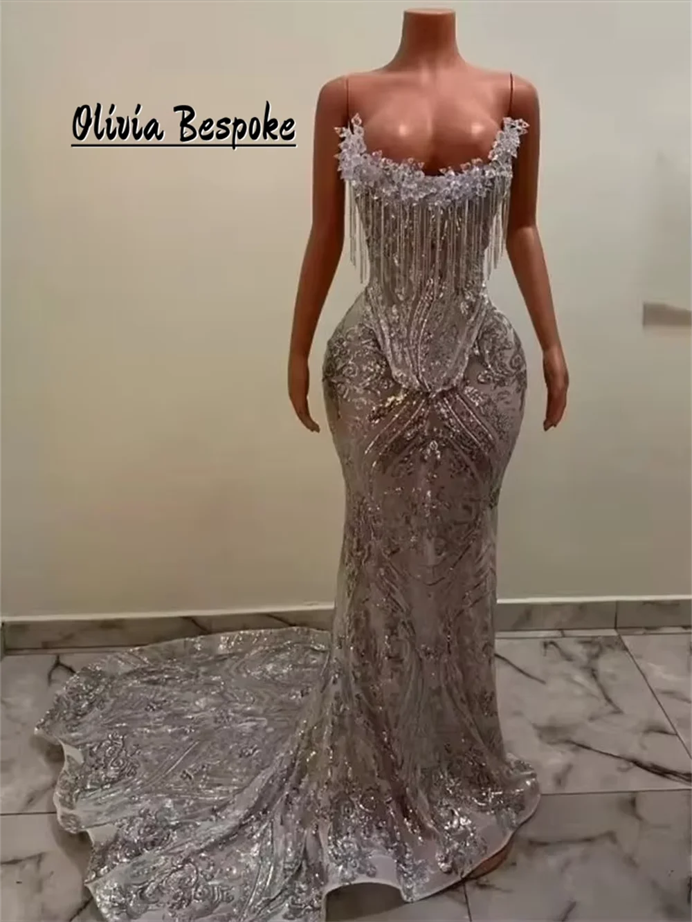 Silver Evening Dres…