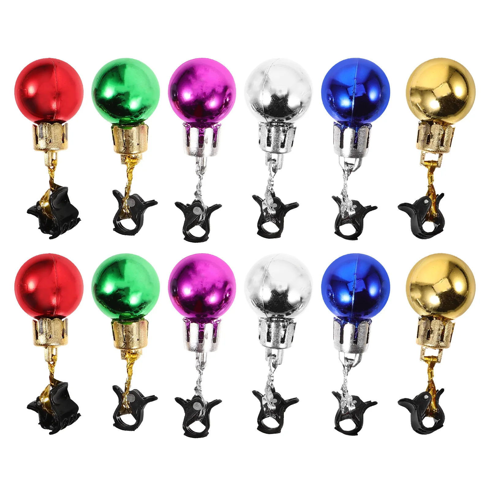 12 pezzi clip per ornamento per campana per barba perline per barba di Natale per uomo decorazioni per capelli fai da te accessori per feste per feste ciondoli per campana per capelli