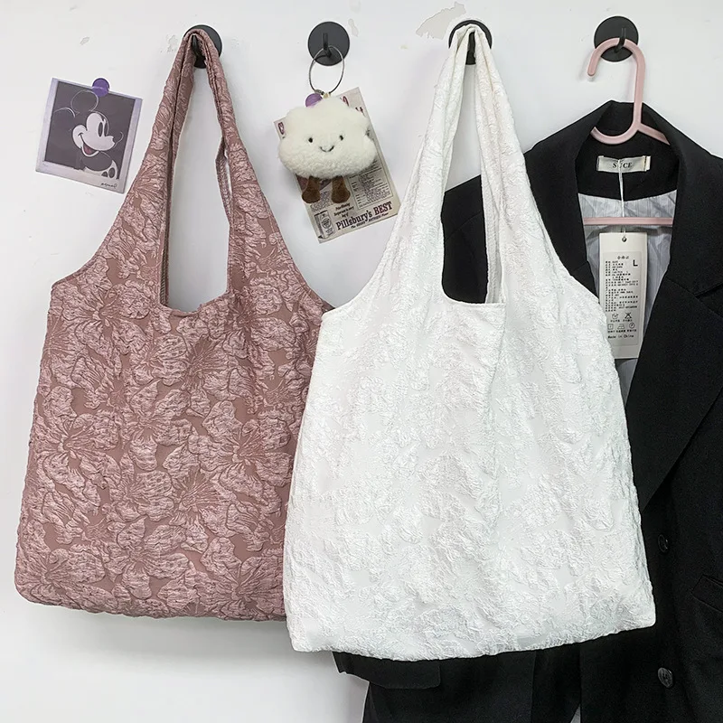 

Large Capacity Casual Tote for Woman Embroidery Rose Handbags Book Bags for College Girls Shoulder Bags Handbag Bolsas De Mujer