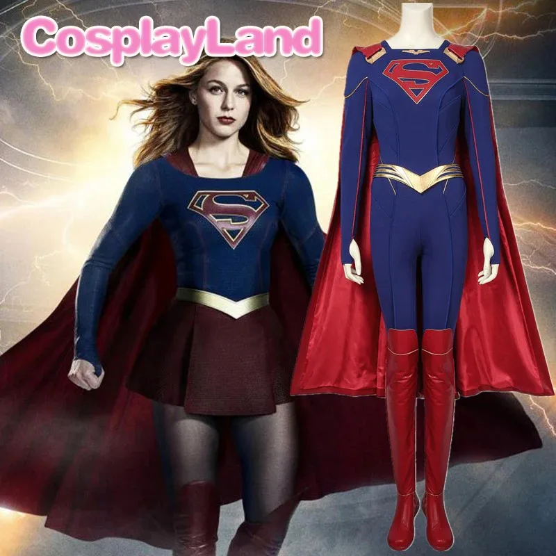 

Supergirl Cosplay Costume Fancy Halloween Party Costumes Supergirl Season 5 Kara Zor -El Outfit Superhero Cosplay Accessories
