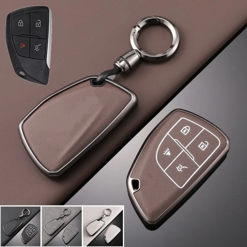 

A+ Zinc Alloy Leather Car Key Case Cover For Buick Envision For GMC Denali Yukon