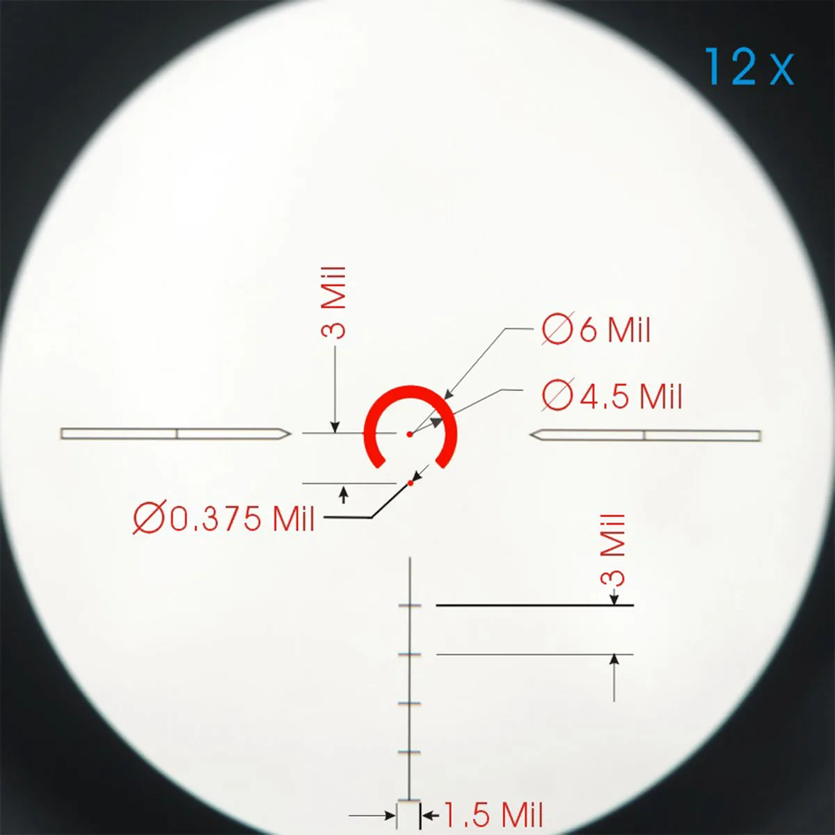 Кольца для прицела SKWoptics1-12x26, прицел, охотничий прицел, крепление с ЧПУ, тактическая сетка 34 мм