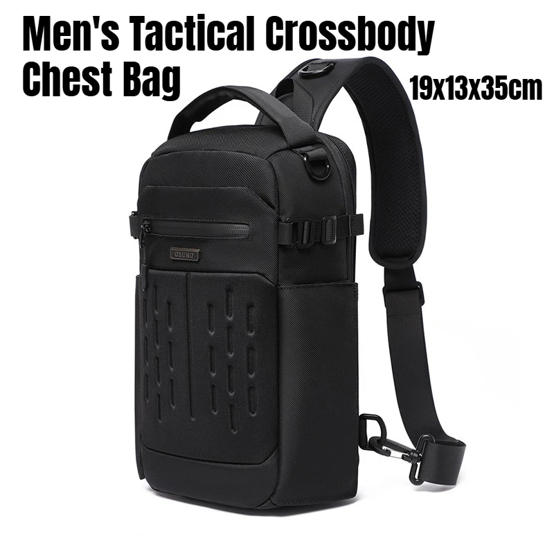 

Men's Tactical Crossbody Chest Bag Waterproof Multifunctional Outdoor Sports Sling Shoulder Messenger Bag for Travel