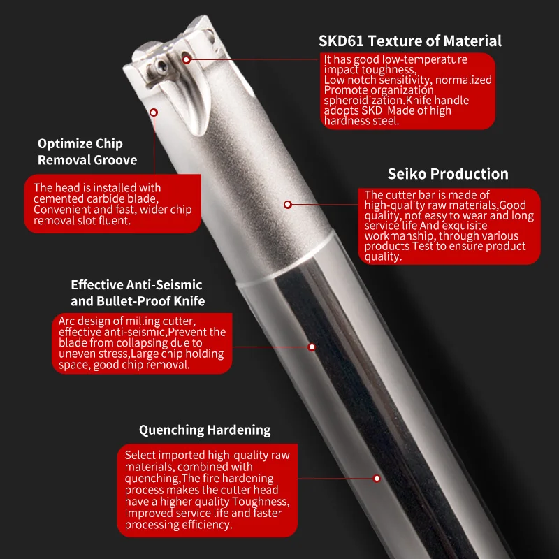 4NTE90 90-grad Schnelle-Feed fräsen cutter bar für 4NKT060308 KT930S KT1505 H01 doppelseitige rechts-winkel fräser einfügen