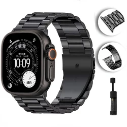 สายนาฬิกาโลหะสำหรับนาฬิกา Apple ขนาด10 46มม. 42มม. พิเศษ/2 49มม. Gelang Tangan Anti karat 9 8 7 45มม. 41มม. สำหรับ iWatch 6 5 4 3 SE 44มม. 40มม.