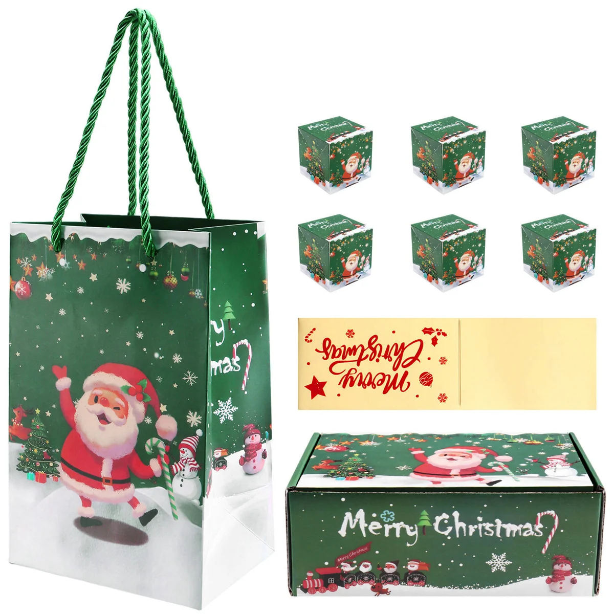 A40T Christmas Money Box Set Gift Box Explosion for Money Christmas Money Box for Cash Present Pull (Green 6pcs)