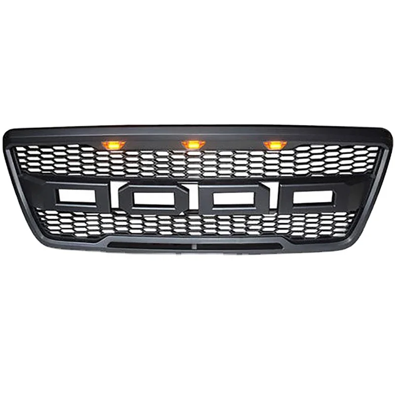 FRONT RACING GRILLS MATTE BLACK UPPER GRILL BUMPER GRILLE COVER MODIFIED RAPTOR STYLE GRILLS FIT FOR FORD F150 2004-2008