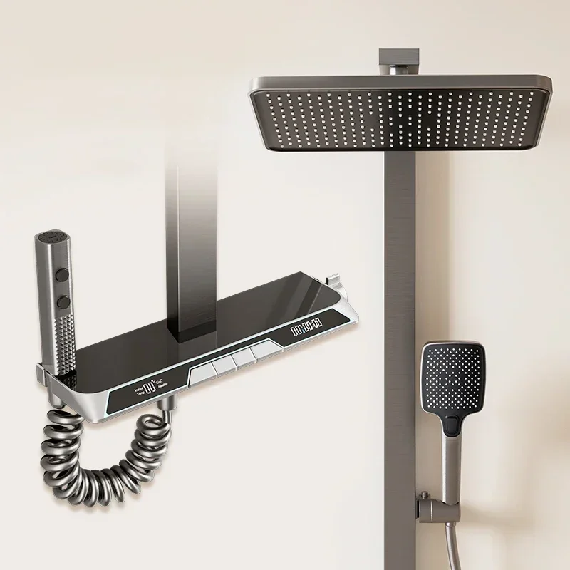

Thermostatic Bathroom Waterfall Shower System Set LED Digital Display Water Taps High Quality Shower Set Bathtub Mixer Taps