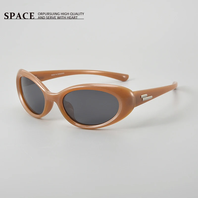 24038 Retro cat-eye sunglasses Women advanced new futuristic narrow frame handmade men sunglasses can be engraved LOGO