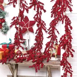 1pc Simulation Christmas Fortune Fruit Vine Christmas Party Home Decoration Landscape Hanging Wall Flower Arrangement