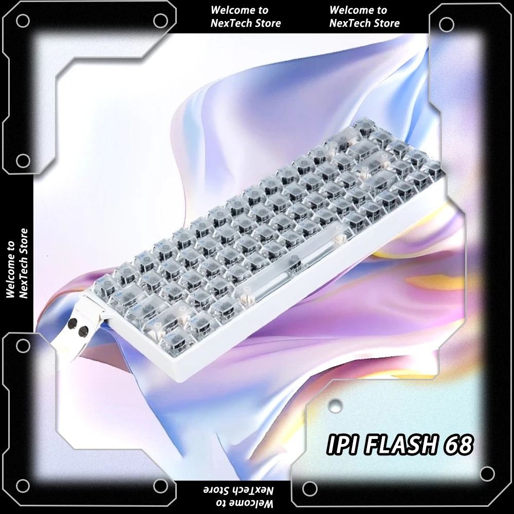คีย์บอร์ด IPI FLASH68 แบบมีสาย ผลิตจากอะลูมิเนียมอัลลอยด์ สำหรับอีสปอร์ต อัตราการตอบสนอง 8k สวิตช์แม่เหล็ก อุปกรณ์เสริมสำหรับเกมเมอร์บนพีซี ของขวัญ ปรับแต่งได้