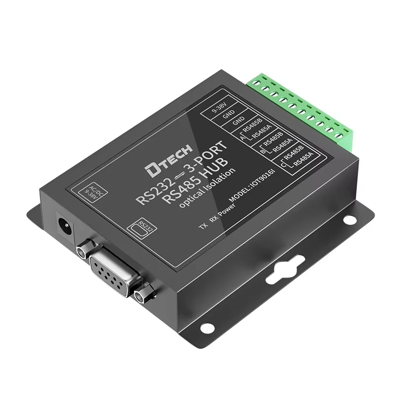 

DTECH IOT9016I 300 бит/с-921600 бит/с активный RS232 в 3 порта RS485 последовательный преобразователь концентратор фотоэлектрическая изоляция