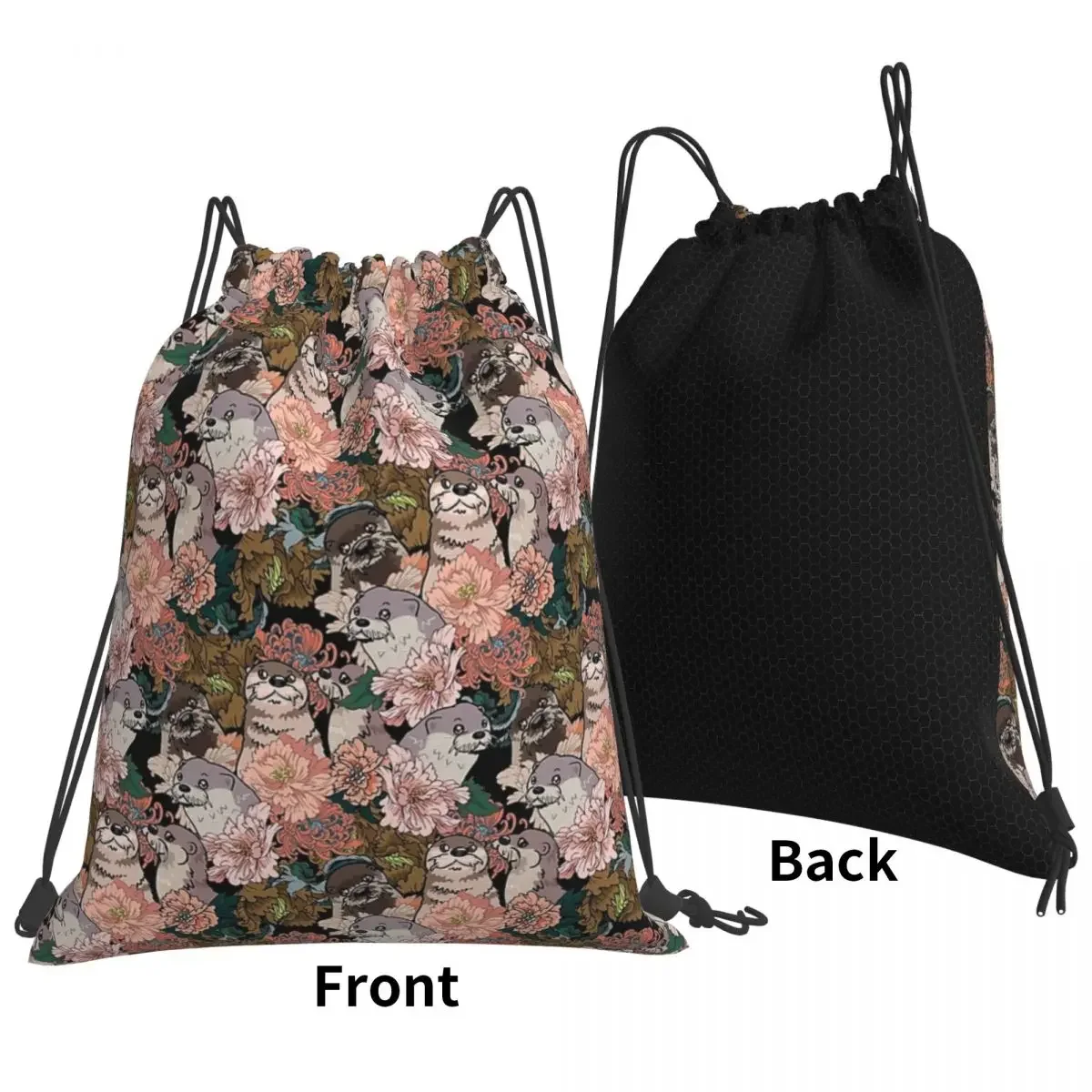 Because Otter Backpacks Casual Portable Drawstring Bags Drawstring Bundle Pocket Sports Bag Book Bags For Man Woman School