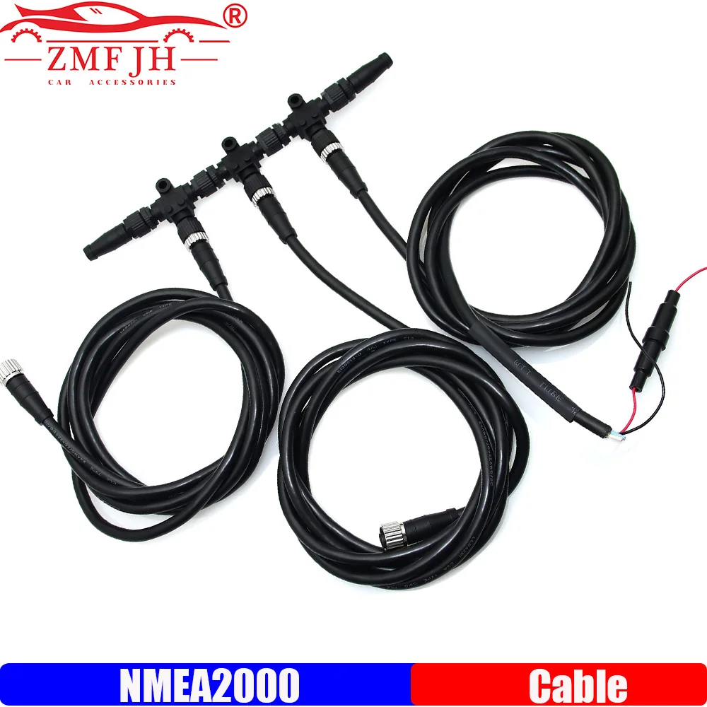 ZMFJH Waterproof NMEA2000 5Pin 3 Port Ships Connector Adaptor Cable 3 Way T-type Connector for Marine Yacht Use 4A 250V Plug