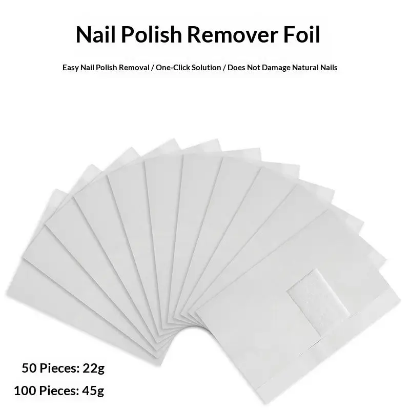 Disposable Nail Foil Wraps With Cotton Pad Soak Off Gel Polish Remover Aluminum Foil Manicure Tool