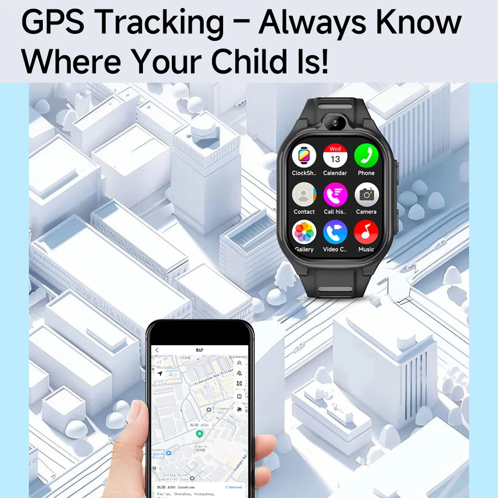 4G ساعة ذكية للأطفال 16G GPS WIFI مكالمة فيديو APP تنزيل الطفل Smartwatch مراقب المقتفي موقع الهاتف ساعة بنين بنات هدايا