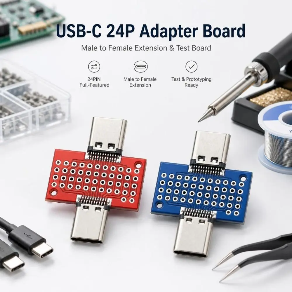 Compact 24Pin Type C to Type C Adapter Repairing DIY Type C Male to Male Versatile Male Female Connector USB Devices